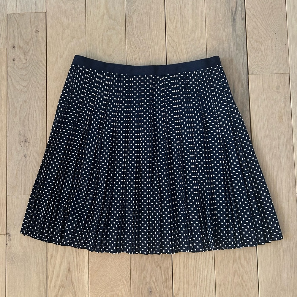 J Crew Polka Dot Pleated Mini Skirt